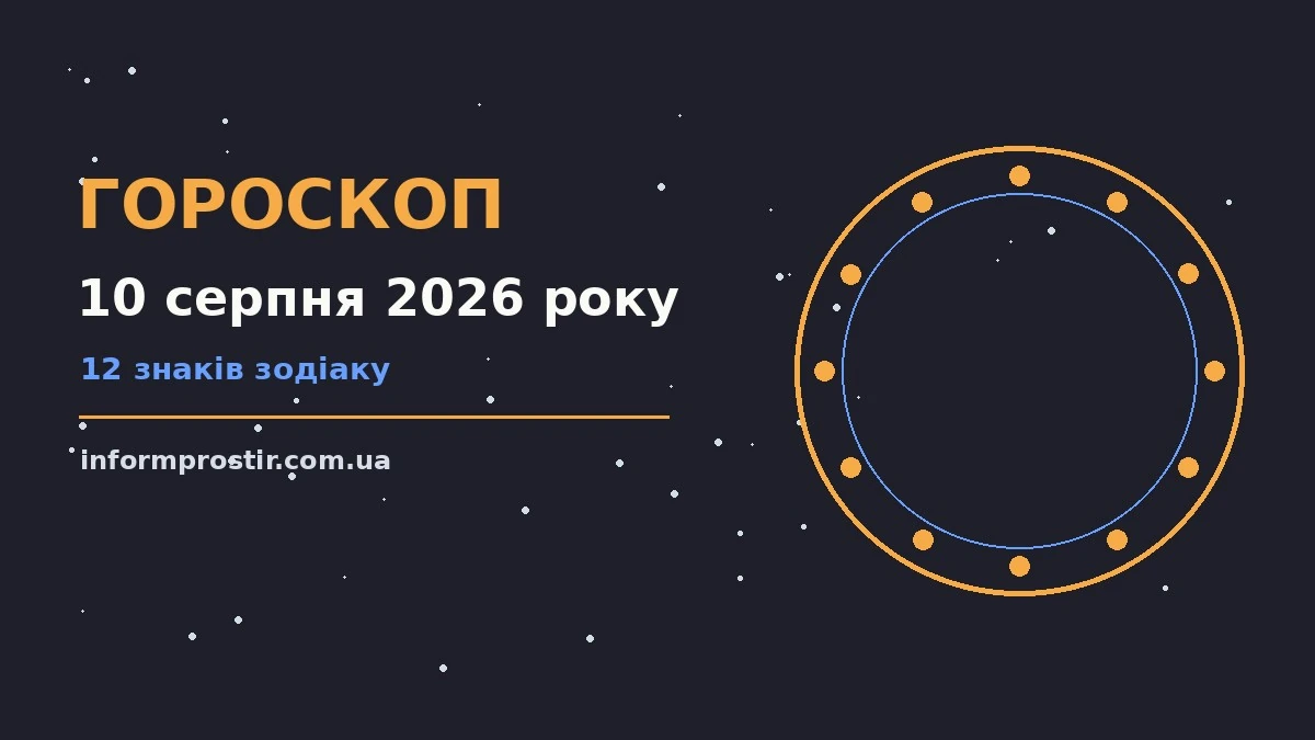 Гороскоп на 10 серпня 2026 року: рішення та підказки дня для нових справ і розмов