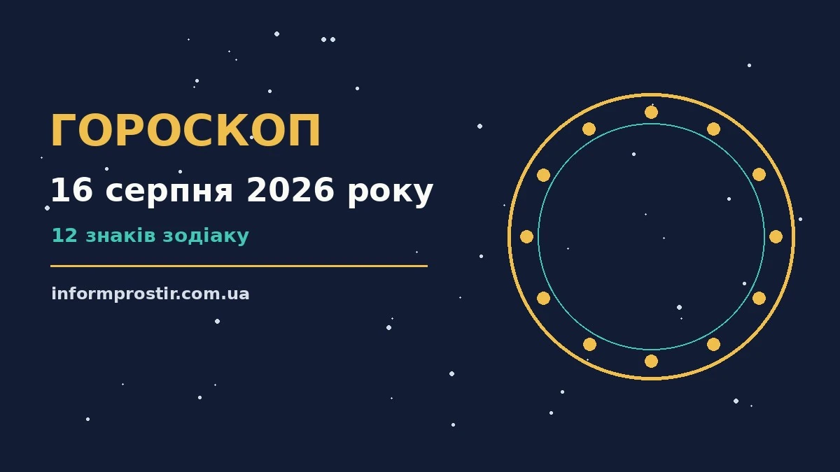 Гороскоп на 16 серпня 2026 року: рішення та підказки дня для нових справ і розмов