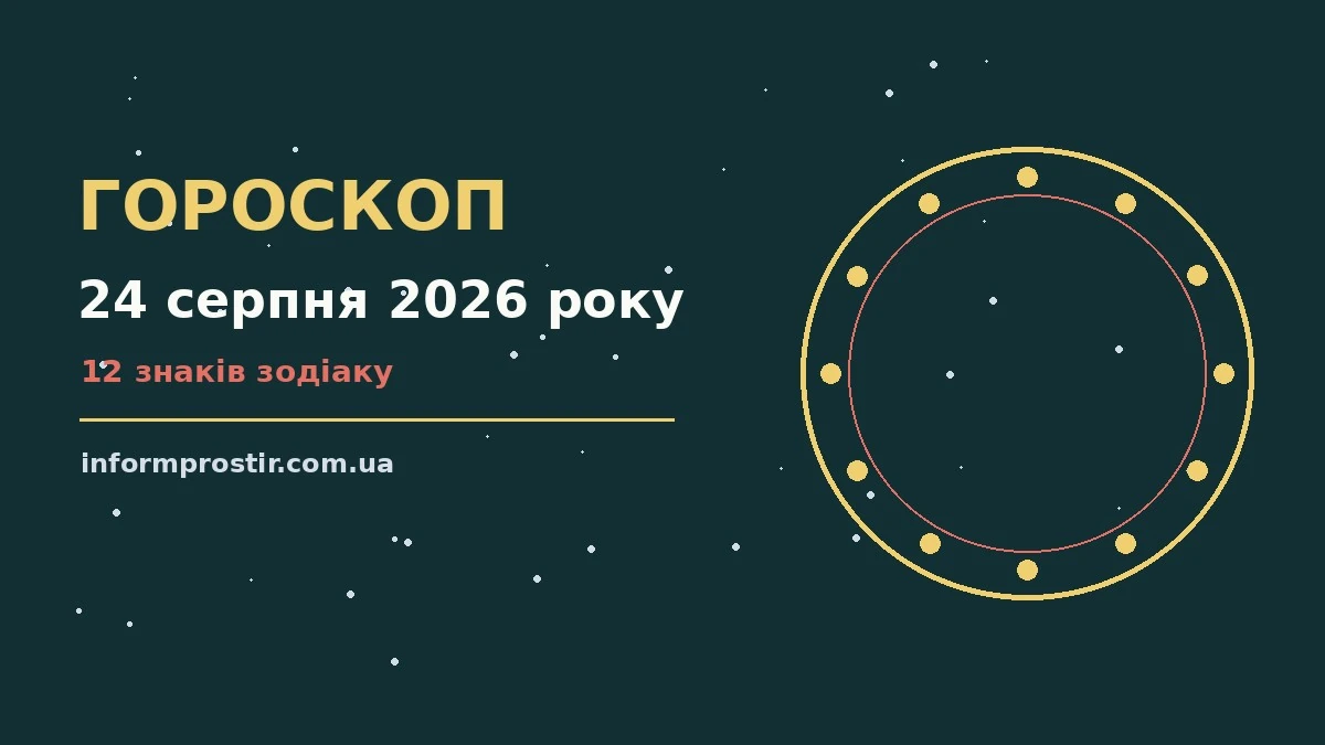 Гороскоп на 24 серпня 2026 року: рішення та підказки дня для нових справ і розмов