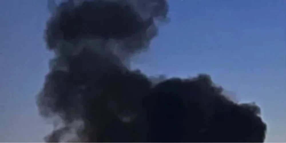 Пожежа на території автозаправної станції у Київському районі Харкова після влучання БПЛА