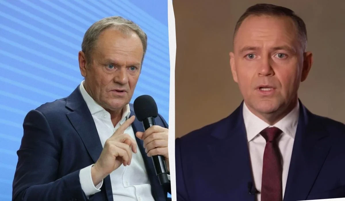 Портрети Дональда Туска та Кароля Навроцького, скриншот допису в соціальній мережі Х